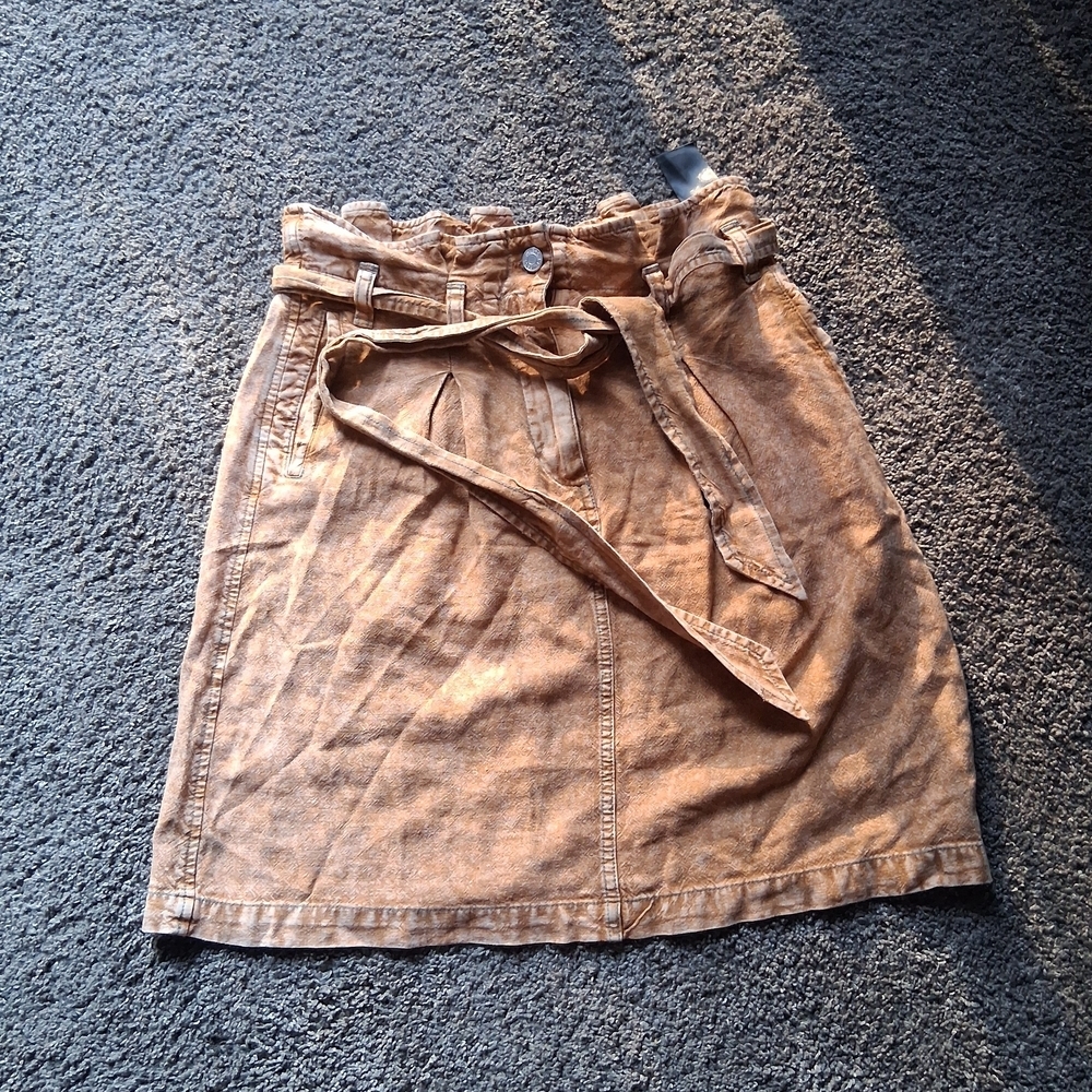Anthropologie Brown Pencil Skirt with Belt - Picture 3 of 6